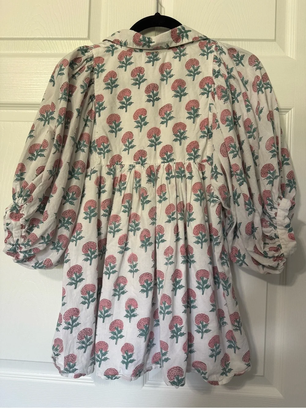 Saule Parc 100% Cotton Garden Floral Peasant Blouse- S - Picture 5 of 6